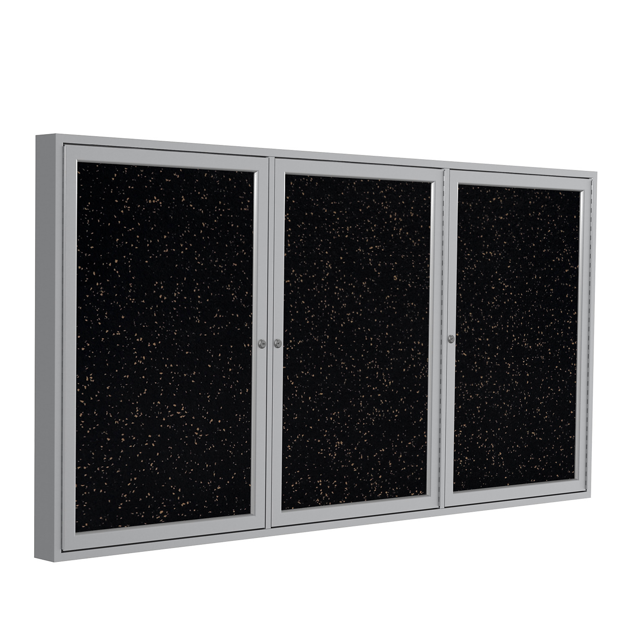 Ghent, 3 Door Rub Bulletin Board w/Alum 4ft.x8ft., Tan, Color Finish Khaki, Model# PA34896TR-TN
